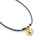 VIRGEN NIÑA DOR - collar medalla dorada 19mm con elástico
